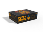 Potty Bombz 20 pack box, how-to-use panel and caution side
